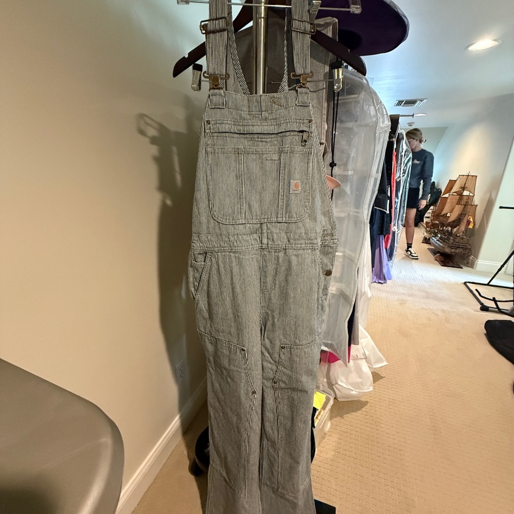 Gray Denim Overalls